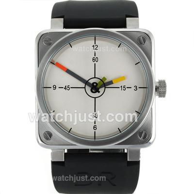 Bell & Ross BR01-94 with White Dial-Rubber Strap