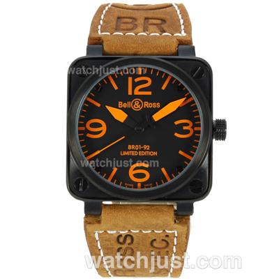 Bell & Ross BR01-92 Limited Edition PVD Case with Black Dial-Orange Markers-38x38MM