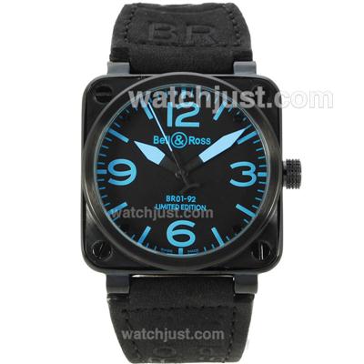 Bell & Ross BR01-92 PVD Case with Black Dial-Blue Markers-38x38MM