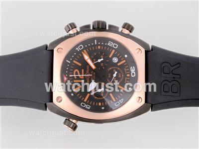 Bell & Ross BR 02-94 Working Chronograph PVD Case with Black Dial-Orange Marking