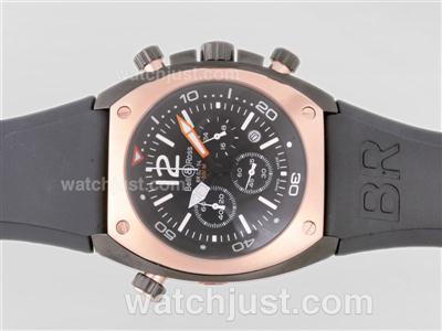 Bell & Ross BR 02-94 Working Chronograph PVD Case with Black Dial-White Marking