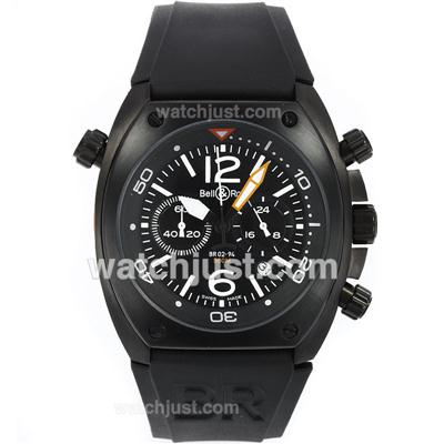 Bell & Ross BR 02-94 Working Chronograph PVD Casing with Black Dial and Rubber Strap-New Version