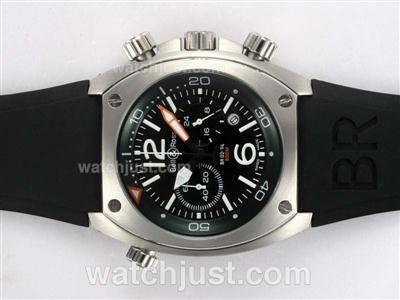 Bell & Ross BR 02-94 Working Chronograph with Black Dial and Rubber Strap-New Version