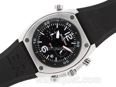 Bell & Ross BR 02-94 Working Chronograph with Black Dial and Rubber Strap