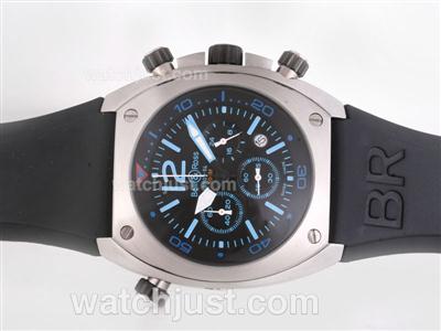 Bell & Ross BR 02-94 Working Chronograph with Black Dial-Blue Marking