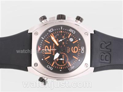 Bell & Ross BR 02-94 Working Chronograph with Black Dial-Orange Marking