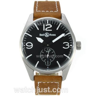 Bell & Ross BR02 Automatic White Markers with Black Dial-Brown Leather Strap