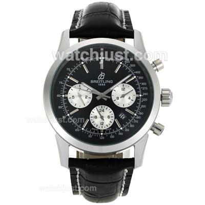 Breitling Aeromarine Automatic with Black Dial-Leather Strap