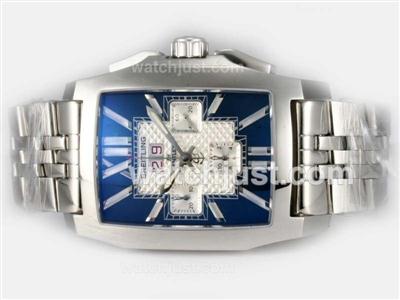 Breitling Bentley Flying B Chronograph Swiss Valjoux 7750 Movement with Blue Dial-AR Coating