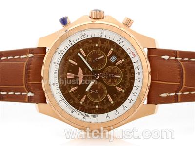Breitling Bentley Motors T Working Chronograph Rose Gold Case Brown Dial