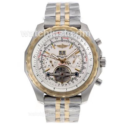 Breitling Bentley T Tourbillon Automatic Two Tone with White Dial