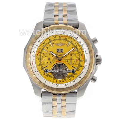 Breitling Bentley T Tourbillon Automatic Two Tone with Yellow Dial