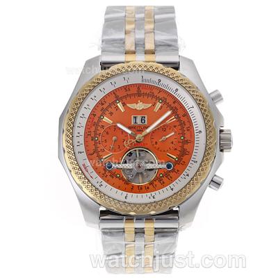 Breitling Bentley Tourbillon Automatic Two Tone with Orange Dial