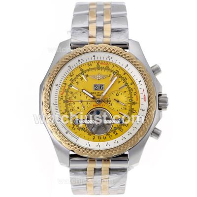 Breitling Bentley Tourbillon Automatic Two Tone with Yellow Dial