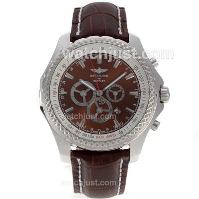 Breitling for Bentley Automatic with Brown Dial-Leather Strap