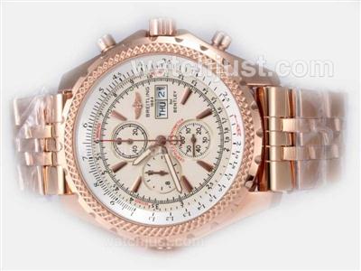 Breitling for Bentley GT Working Chronograph Full Rose Gold with White Dial