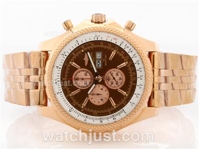 Breitling For Bentley GT Working Chronograph Rose Gold Case Brown Dial