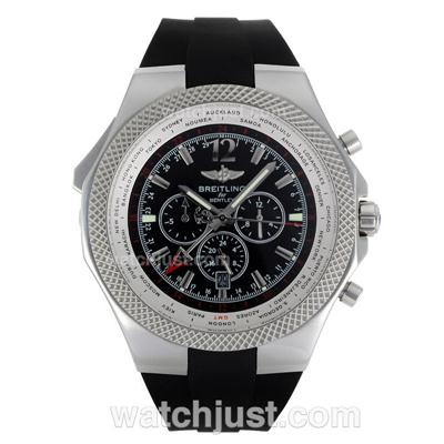 Breitling for Bentley Motors GMT Automatic with Black Dial-Rubber Strap