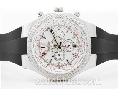 Breitling for Bentley Motors GMT Automatic with White Dial-Rubber strap