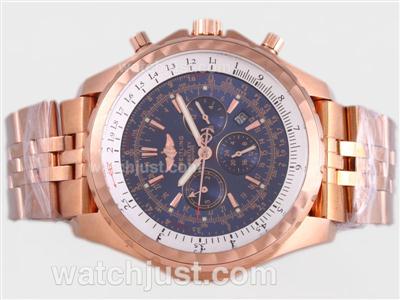 Breitling for Bentley Motors T Automatic Full Rose Gold with Blue Dial