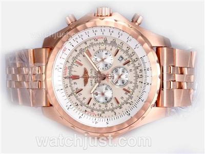 Breitling for Bentley Motors T Working Chronograph Full Rose Gold with White Dial