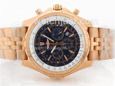 Breitling For Bentley Motors T Working Chronograph Rose Gold Case with Blue Dial