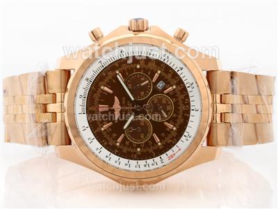 Breitling For Bentley Motors T Working Chronograph Rose Gold Case with Brown Dial S/S