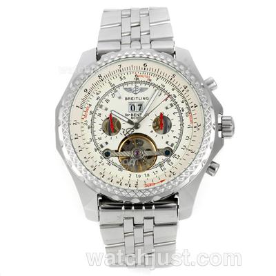 Breitling for Bentley Motors Tourbillon Automatic with White Dial S/S