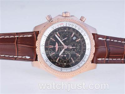 Breitling for Bentley Motors Working Chronograph Rose Gold Case with Black Dial
