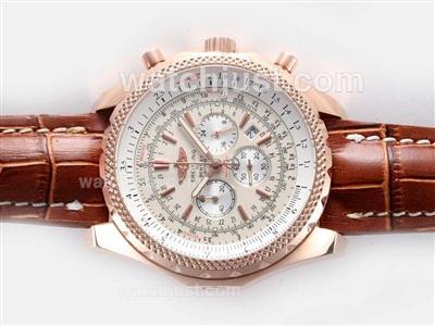 Breitling for Bentley Motors Working Chronograph Rose Gold Case with White Dial