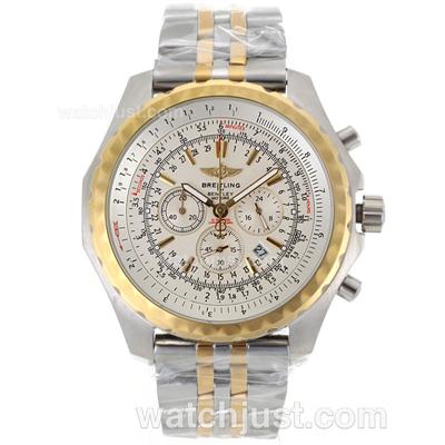 Breitling For Bentley Motors Working Chronograph Two Tone with White Dial