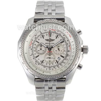 Breitling for Bentley Motors Working Chronograph with White Dial S/S