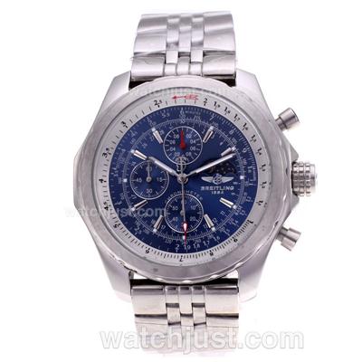 Breitling for Bentley T Moonphase Working Chronograph with Blue Dial S/S