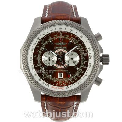 Breitling for Bentley Working Chronograph Titanium Case with Brown Dial-Leather Strap