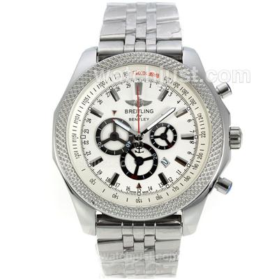 Breitling for Bentley Working Chronograph with White Dial S/S