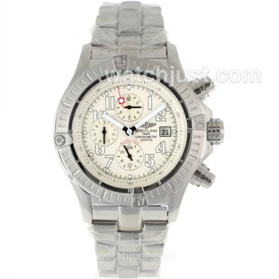 Breitling Chrono Avenger Automatic Number Markers with White Dial S/S