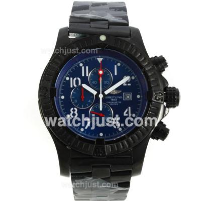 Breitling Chrono Avenger Working Chronograph Full PVD with Blue Dial