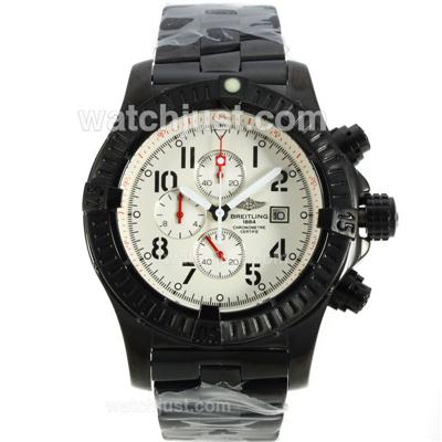 Breitling Chrono Avenger Working Chronograph Full PVD with White Dial