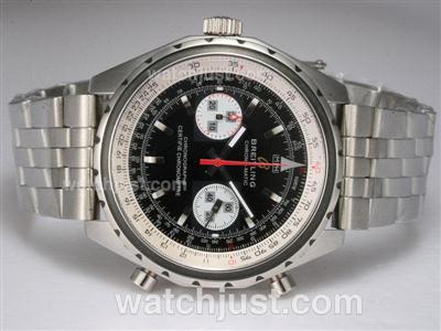 Breitling Chrono-Matic Chronograph Lemania Movement with Black Dial