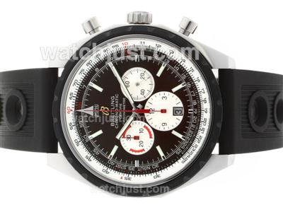 Breitling Chrono Matic Chronograph Swiss Valjoux 7750 Movement with Brown Dial - PVD Bezel