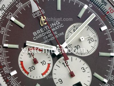 Breitling Chrono Matic Chronograph Swiss Valjoux 7750 Movement with Brown Dial - PVD Bezel