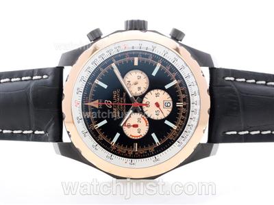 Breitling Chrono Matic Working Chronograph PVD Case With Rose Gold Bezel