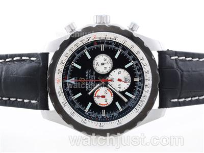 Breitling Chrono Matic Working Chronograph with Black Dial - PVD Bezel