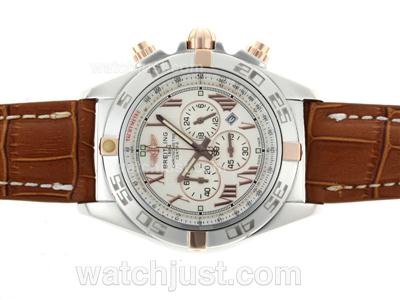 Breitling Chronomat B01 Working Chronograph Two Tone Case White Dial with Roman Marking-2009 New Model