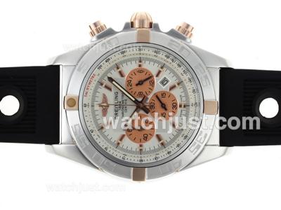 Breitling Chronomat B01 Working Chronograph Two Tone Case White Dial with Stick Marking-2009 New Model