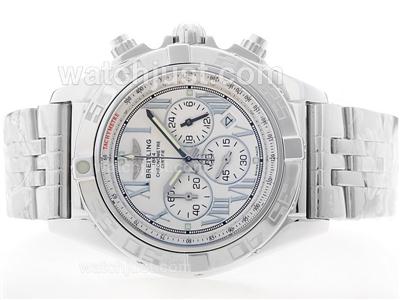 Breitling Chronomat B01 Working Chronograph White Dial with Roman Marking S/S - 2009 New Model