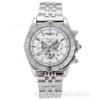 Breitling Chronomat B01 Working Chronograph with White Dial S/S