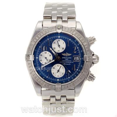 Breitling Chronomat Evolution Automatic Number Markers with Blue Dial S/S-Same Chassis As 7750-High Quality