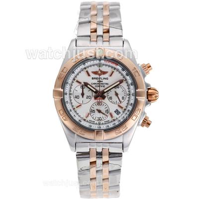 Breitling Chronomat Evolution Working Chronograph Two Tone with White Dial-Lady Size