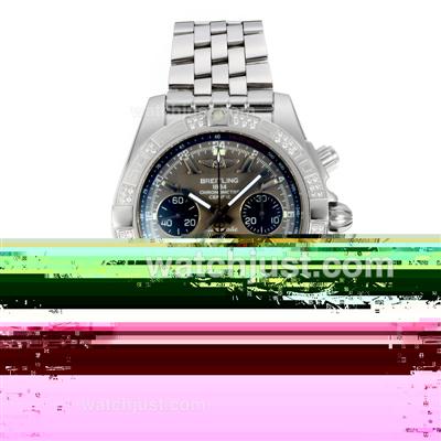 Breitling Chronomat Evolution Working GMT Chronograph Swiss Valjoux 7750 Movement Diamond Bezel with Gray Dial S/S-2012 New Version